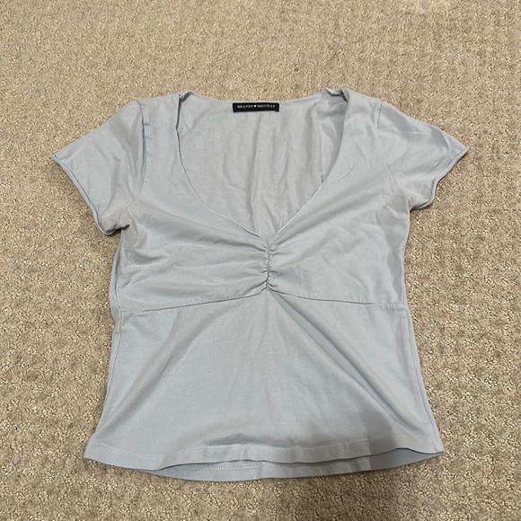Brandy Melville Cropped Sweetheart top light blue - Picture 1 of 2